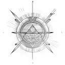  bow and arrow, planets tattoo design idea