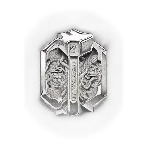 hammer and chisel tattoo design idea