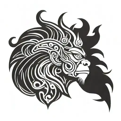 monkey king scandinavian style tattoo design idea