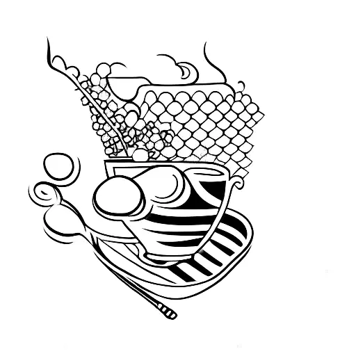 cup of wine tattoo design idea