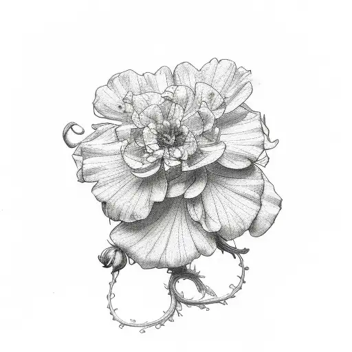 A delicate vine of geranium, rose, chrysanthemum, and narcissus flowers wrapping around the client's wrist tattoo design idea