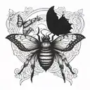spider and butterfly tattoo design idea