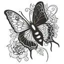 spider and butterfly tattoo design idea