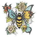spider and butterfly tattoo design idea