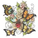 spider and butterfly tattoo design idea