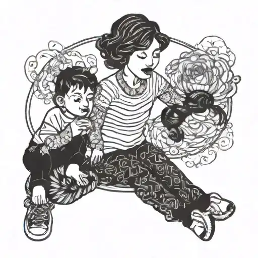 mom and son matching tattoos tattoo design idea