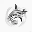 blue shark tattoo design idea