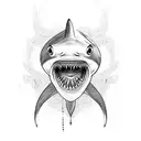 blue shark tattoo design idea