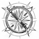 money compass sword tattoo design idea