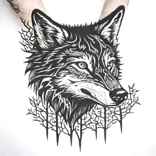forest raven lake wolf form bracelet on hand guy tattoo design idea