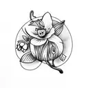 vine wrap with snowdrop and carnation  tattoo design idea