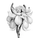 vine wrap with snowdrop and carnation  tattoo design idea