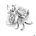 vine wrap with snowdrop and carnation  tattoo design idea