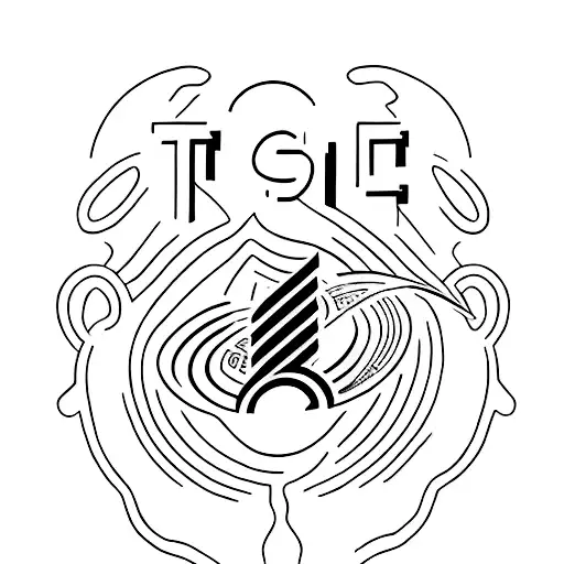 A minimalist tattoo design of a dollar sign morphing into a skydiving parachute tattoo design idea