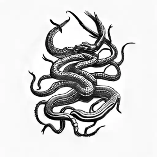 Snake fighting Scorpion tattoo design idea