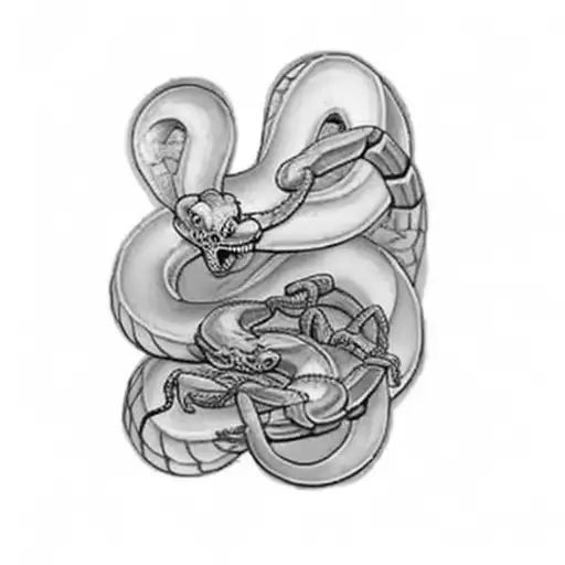 Snake fighting Scorpion tattoo design idea