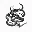 Snake fighting Scorpion tattoo design idea
