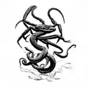 Snake fighting Scorpion tattoo design idea