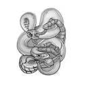 Snake fighting Scorpion tattoo design idea