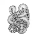 Snake fighting Scorpion tattoo design idea
