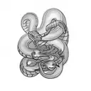 Snake fighting Scorpion tattoo design idea