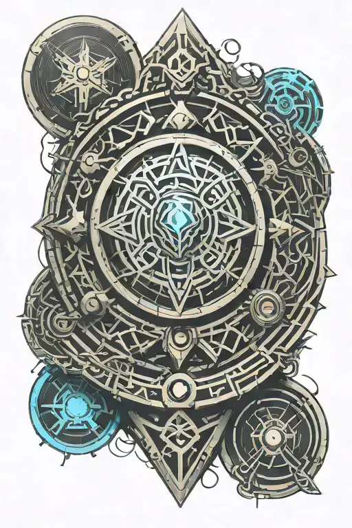 viking shields arm sleave tattoo design idea