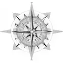 A dotwork tattoo featuring a compass intertwined with the birth month flowers of Zara, Hugo, and Allie, with their birth dates 24/10/90, 01/04/20, and 19/09/22 incorporated within the design, representing the guiding role you play in their lives. tattoo design idea