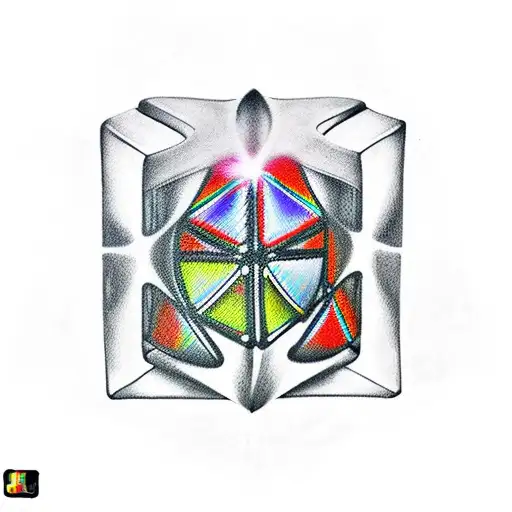 Rubik's cube with hip hop culture intertwined with it tattoo design idea