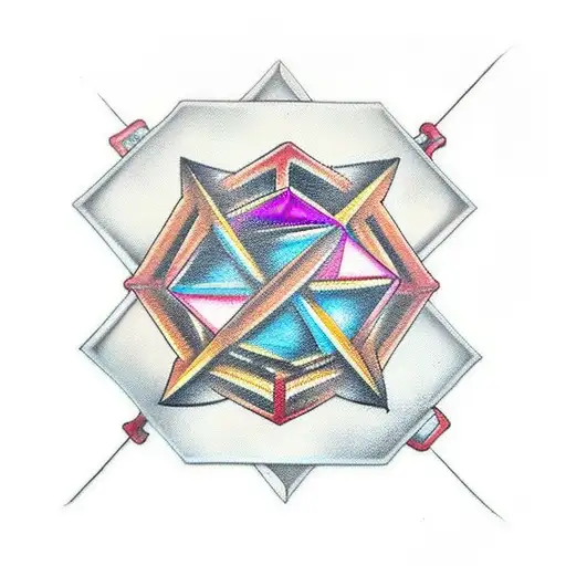 Graffiti of a rubies cube tattoo design idea