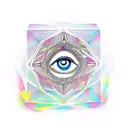 eye of Horus in the middle of a rubies cube with money around tattoo design idea