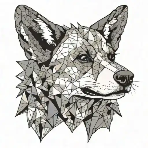 angry corgi cardigan dragon tattoo design idea