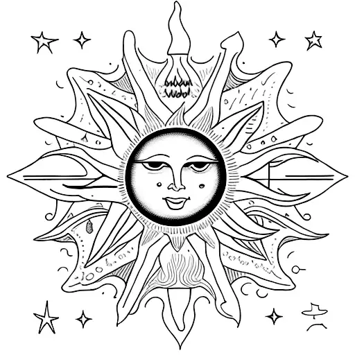 The Sun, The Moon, and The Stars: Each person gets a small tarot card tattoo that embodies celestial themes. The Sun rep tattoo design idea