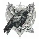 RAVEN SKULL tattoo design idea