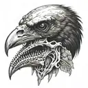 RAVEN SKULL tattoo design idea