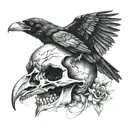 RAVEN SKULL tattoo design idea