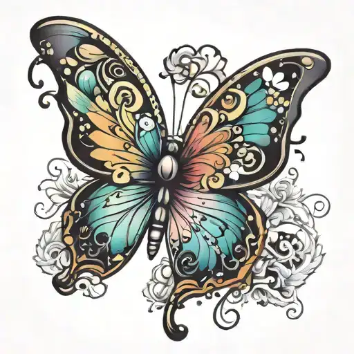 butterfly with hidden Mickey Mouse  tattoo design idea