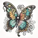 butterfly with hidden Mickey Mouse  tattoo design idea