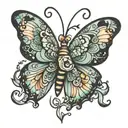butterfly with hidden Mickey Mouse  tattoo design idea