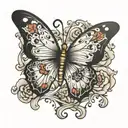 butterfly with hidden Mickey Mouse  tattoo design idea