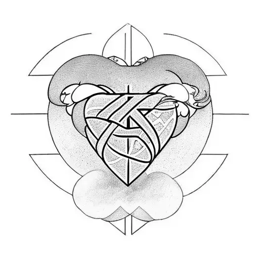 "Faith" written inside a heart shape tattoo design idea