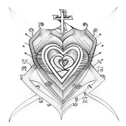 "Faith" written letters in heart tattoo design idea