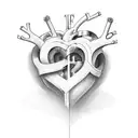 Heart with word "Faith" inside it tattoo design idea