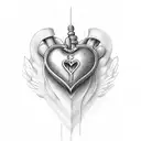 Heart with word "Faith" inside it tattoo design idea
