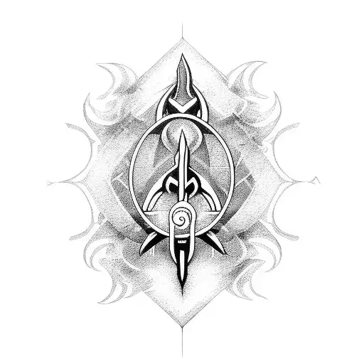 Trident tattoo design idea