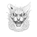 drain gang chain tattoo design idea