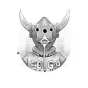 Gangsta rapper surrounded by skyscrapers tattoo design idea
