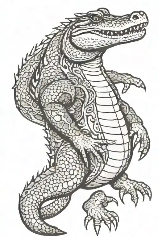 alligator full body tattoo design idea