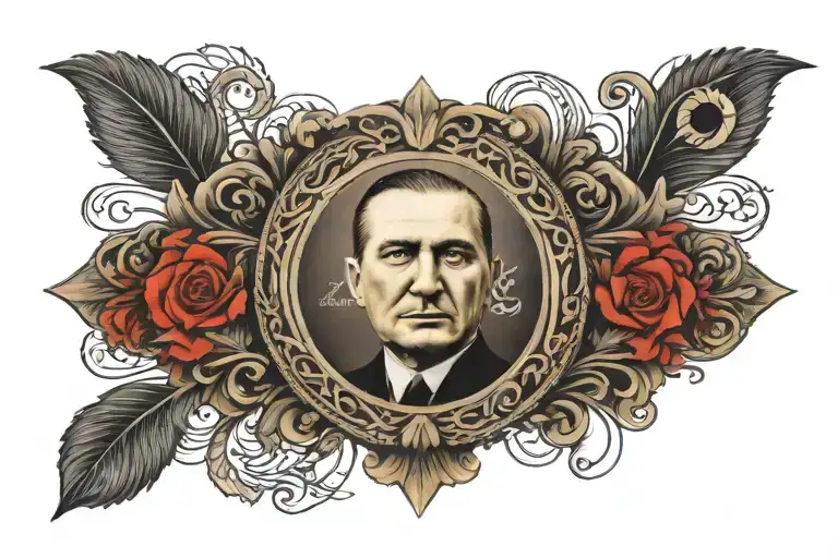 Ataturk's signature and eyes tattoo design idea