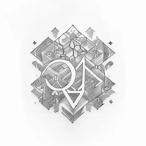 A tattoo design combining different languages and alphabets in an abstract and artistic way tattoo design idea