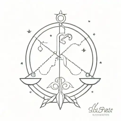 libra star sign tattoo design idea